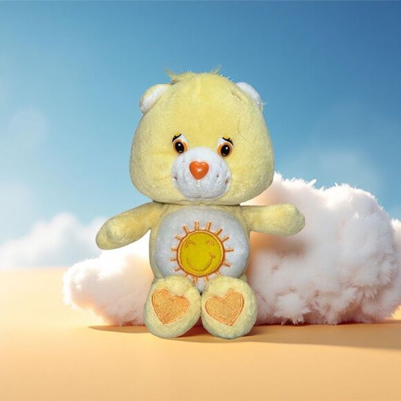 2002 Care Bear FunShine Yellow Sunshine Bear 6-7” - Picture 1 of 5